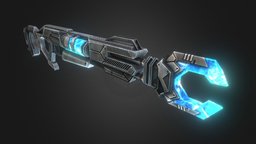 Energy Scepter rifle, assault, blaster, sci, fi, energy, fps, alien, cannon, weapon, handpainted, lowpoly, hand-painted, low, poly, sci-fi, futuristic, stylized, laser, gun, guns