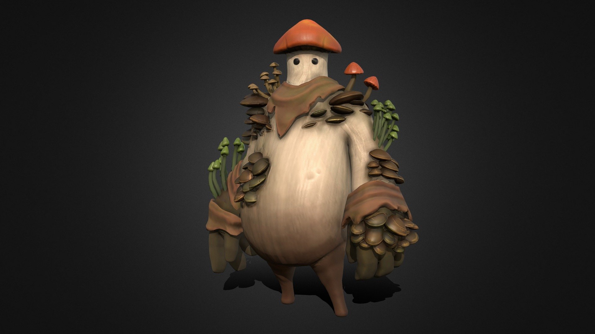 Mushroom humanoid concept created by BABAGANOOSH99 

Models, textures and sculpt created by me.
Thank you so much to Welly Chang and the FlippedNormals community for offering feedback.

65K Tris
2 Textures, 2048x2048 - Truffle Man - Download Free 3D model by dotflare 3d model
