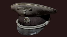 WW2 German Hat 3D Scan hat, raw, ww2, wwii, officer, nazi, uniform, 3d, scan, military, clothing