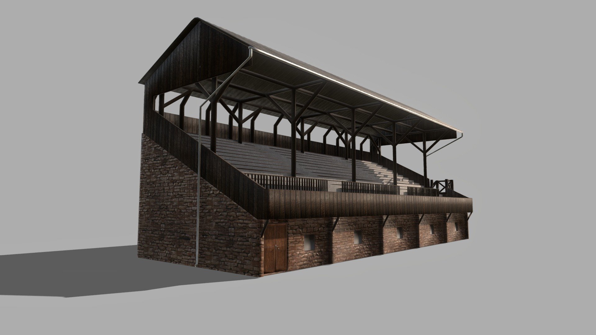 An old football stadium from my hometown.
I must optimize the textures, the size was too high. 
Some references: 


 - Old football stadium tribune - 3D model by dg samples (@dgsamples) 3d model