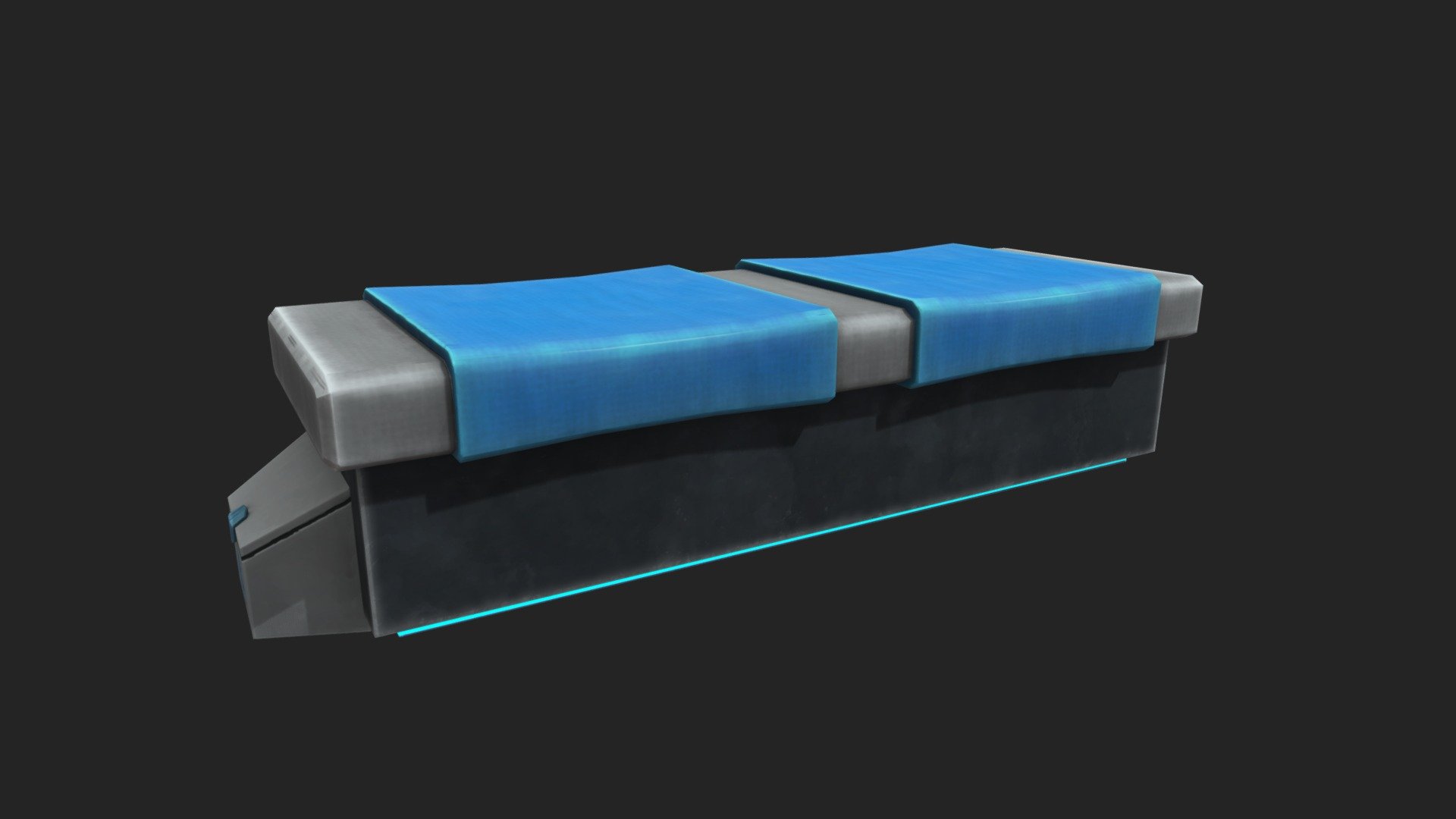 Simple stylised bench suitable for an interior of a spaceship or building 3d model
