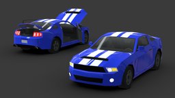 han66st mustang, ford, gt500, shelby, nfs, ford-mustang, low-poly, lowpoly, stylized, shelbygt500, noai