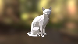 Cat low poly model for 3D printing