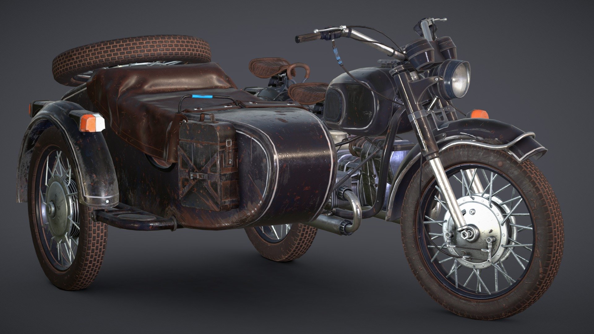 From this part of the model I made a cradle as part of a test task for Artmer studio. It was a pity to leave one cradle and so I decided to add a motorcycle to it.

Modeling was done in Blender, baking in Marmoset Toolbag, texturing in Substance Painter. You can find renders at my Artstation https://www.artstation.com/artwork/LenNJ5 - Dnepr MT-11 Sidecar Motorbike - 3D model by Valery Kharitonov (@KJLOYH) 3d model