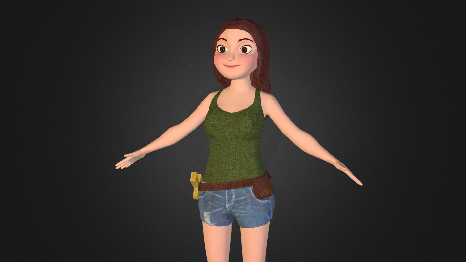 Cartoon Girl - 3D model by App Mechanic (@appm) 3d model
