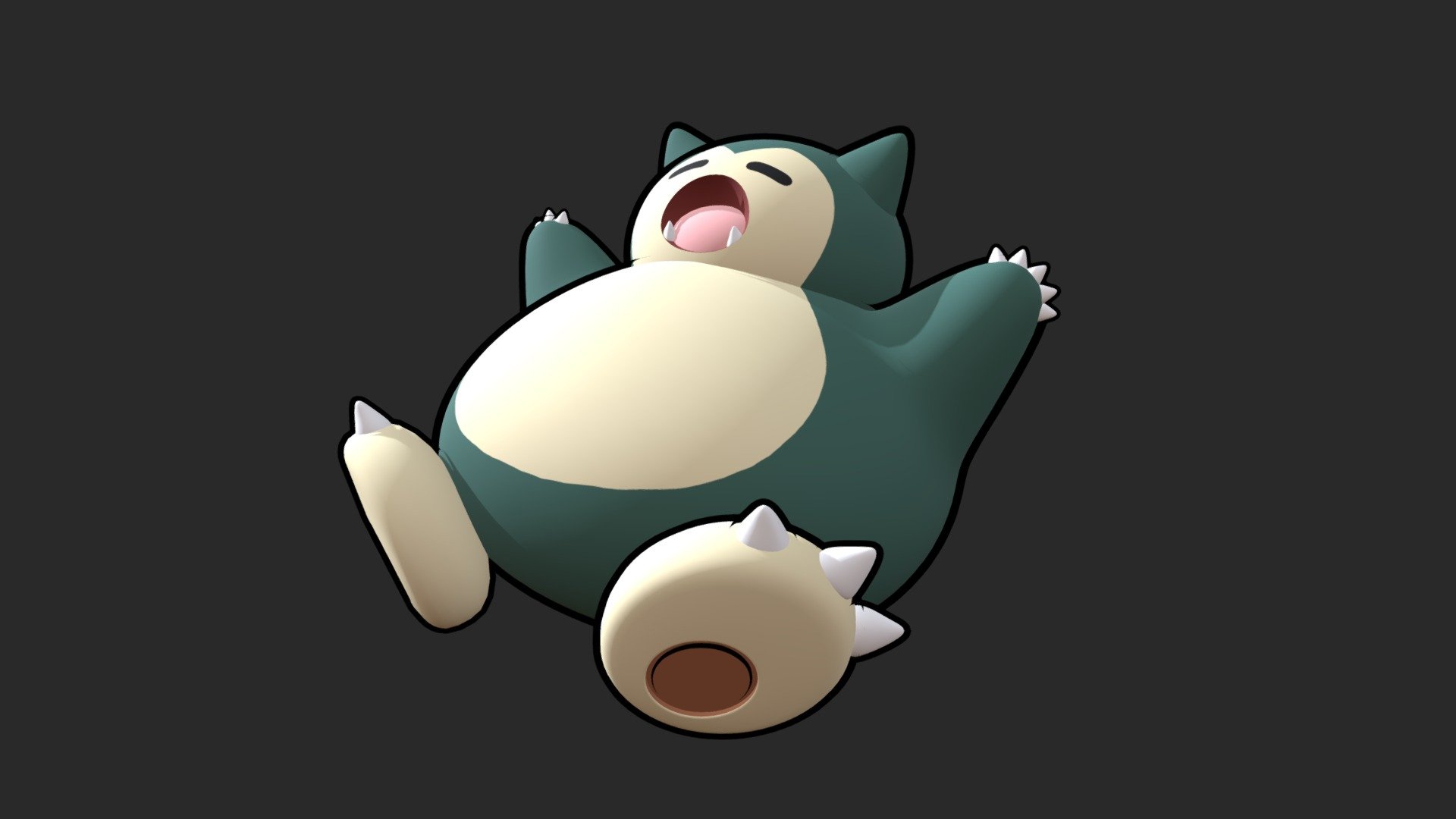 Played around with the outline on this model again, Still seeing if it's something I want to pursue, but for now I hope you enjoy the model! :) - Snorlax - Buy Royalty Free 3D model by elmrichdesign 3d model