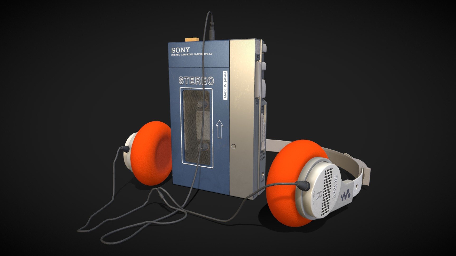 Here is a Walkman TPS L2 + Headphones which were made for my Master's Degree in 3D Realism. The model was made in 3DS Max and textured in Substance Painter 3d model