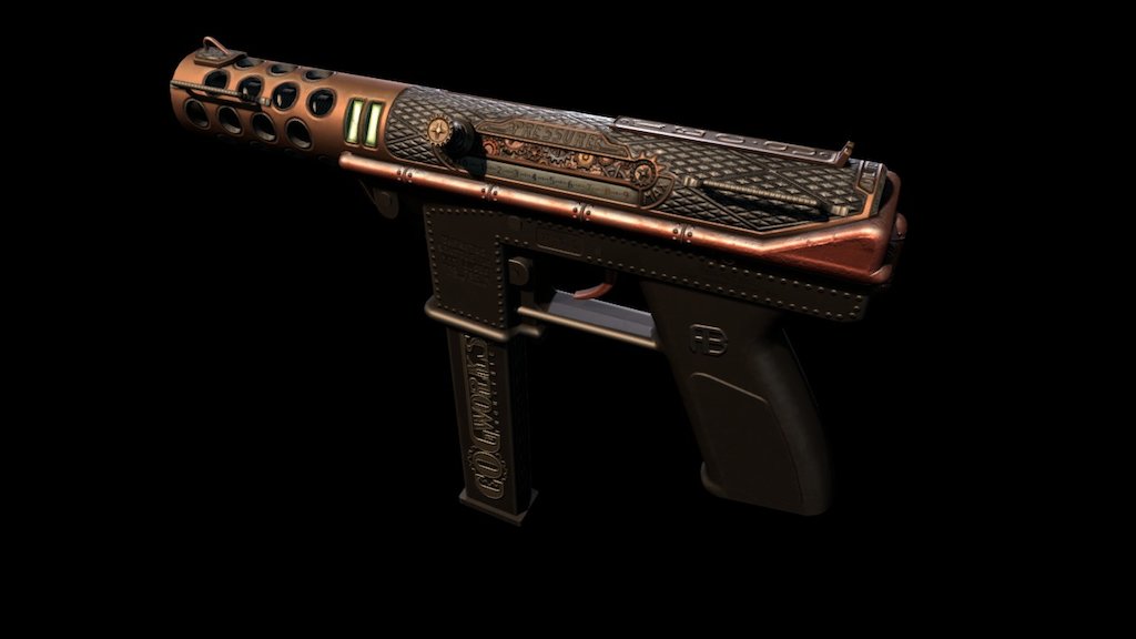 Steampunk Tec updated with normal map. :) - Tec-9 | Cogworks [+Normal] - 3D model by KASIworkshop 3d model