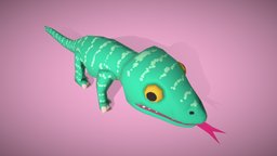 Cartoon Lizard lizard, game-asset, low-poly-game-assets, low-poly-animal, animal, free, textured