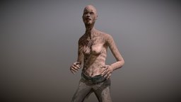 Zombie Number 1 avatar, woman, character-model, femalecharacter, walkcycle, walk_cycle, animatedcharacter, rigged-character, animated-character, rigged-and-animation, zombie-creature, girl, blender, female, free, animated, rigged, female-model, horror, evil, zombie