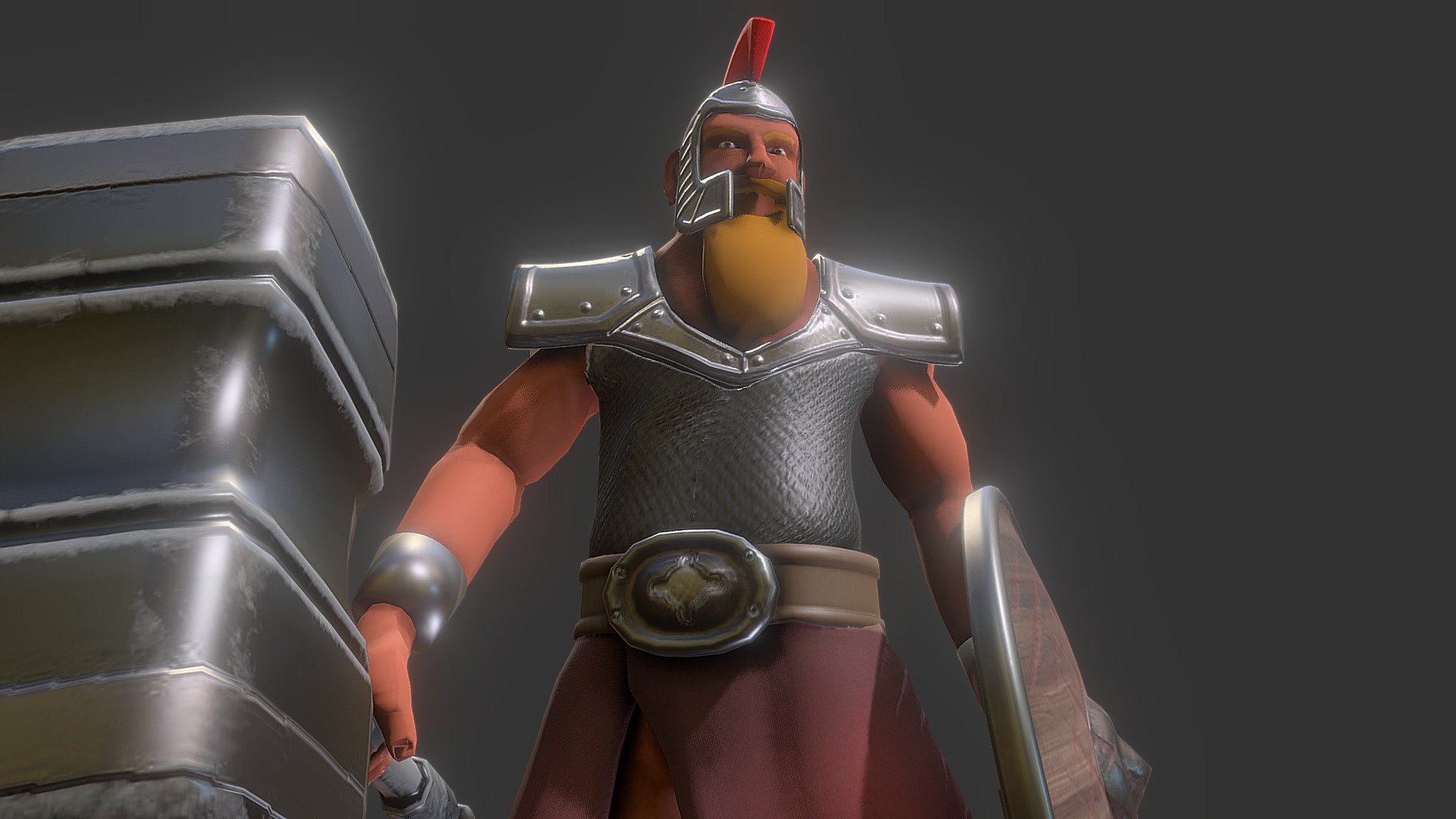 Medium Resolution Model of a Dwarven Soldier.  Designed using Blender 2.8 and Substance Painter.  This model is not rigged but can be used in video games and Illustrative purposes as well as concept art.  The Topology has been recreated from a high resolution model to keep file size to a minimum while maintaining high quality in detailed areas.  This will allow very smooth real time rendering in any engine of your choice 3d model