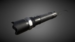Torch Flashlight BL-T8626 police, torch, prop, fps, used, flashlight, metal, substancepainter, substance, lowpoly, free, light, gameready