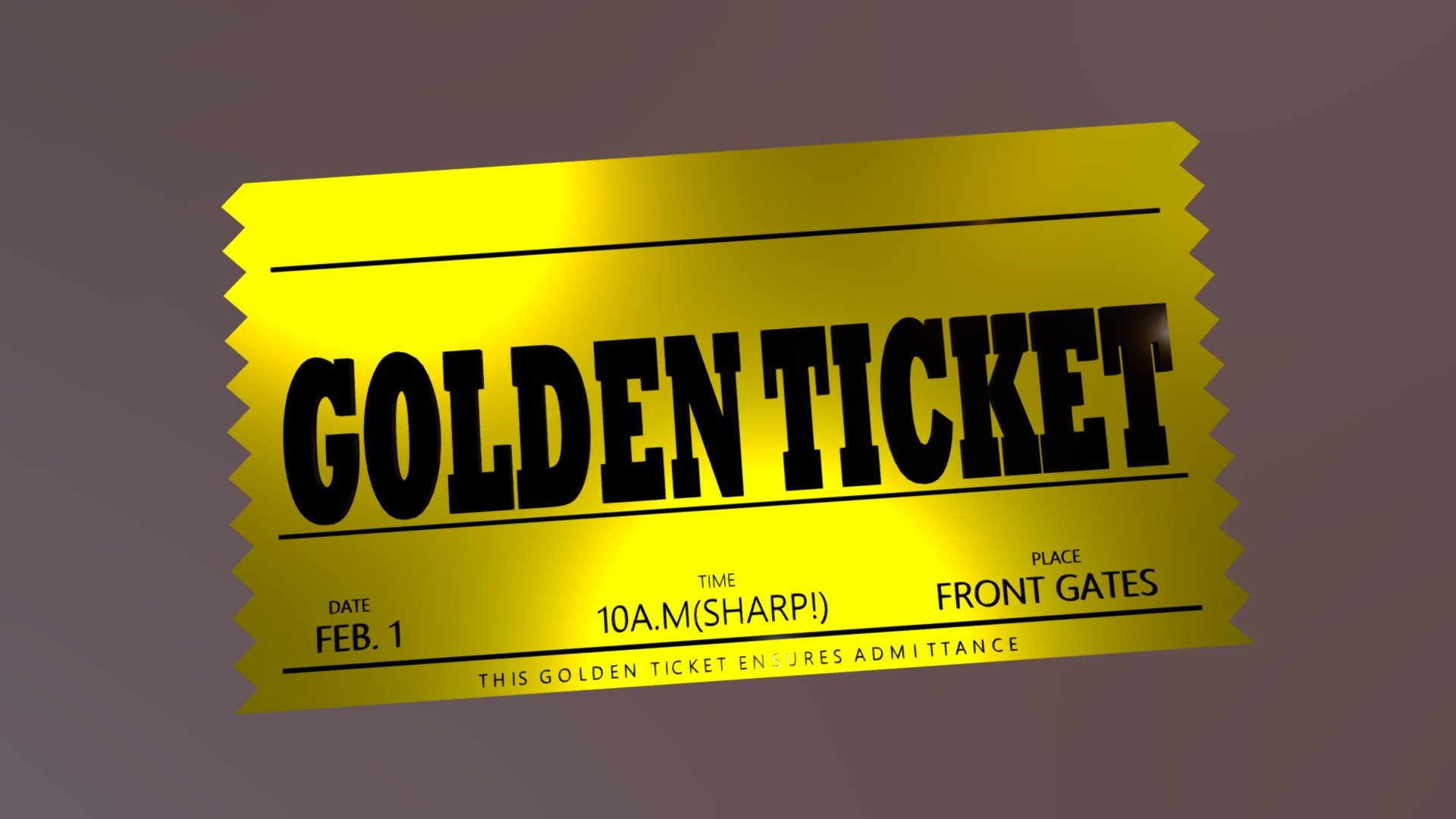 Golden Ticket - Download Free 3D model by Lucia Criscuolo (@Neruth) 3d model