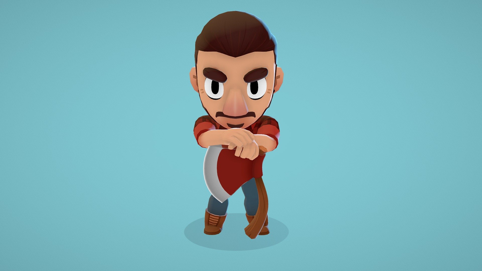 Lumberjack stylized. I made it as a challenge as fast as I could (character design, modeling, texturing and rigging) I needed 12 h to complete the whole process. I enjoyed it a lot. Hope you like it! - Lumberjack - 3D model by Jonás (@jonasaguilar) 3d model