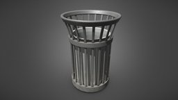 City Garbage Can trash, garbage, trashcan, bin, game-ready, trashbin, garbage-container, garbagebin, garbagecan, garbage-can, low-poly, city