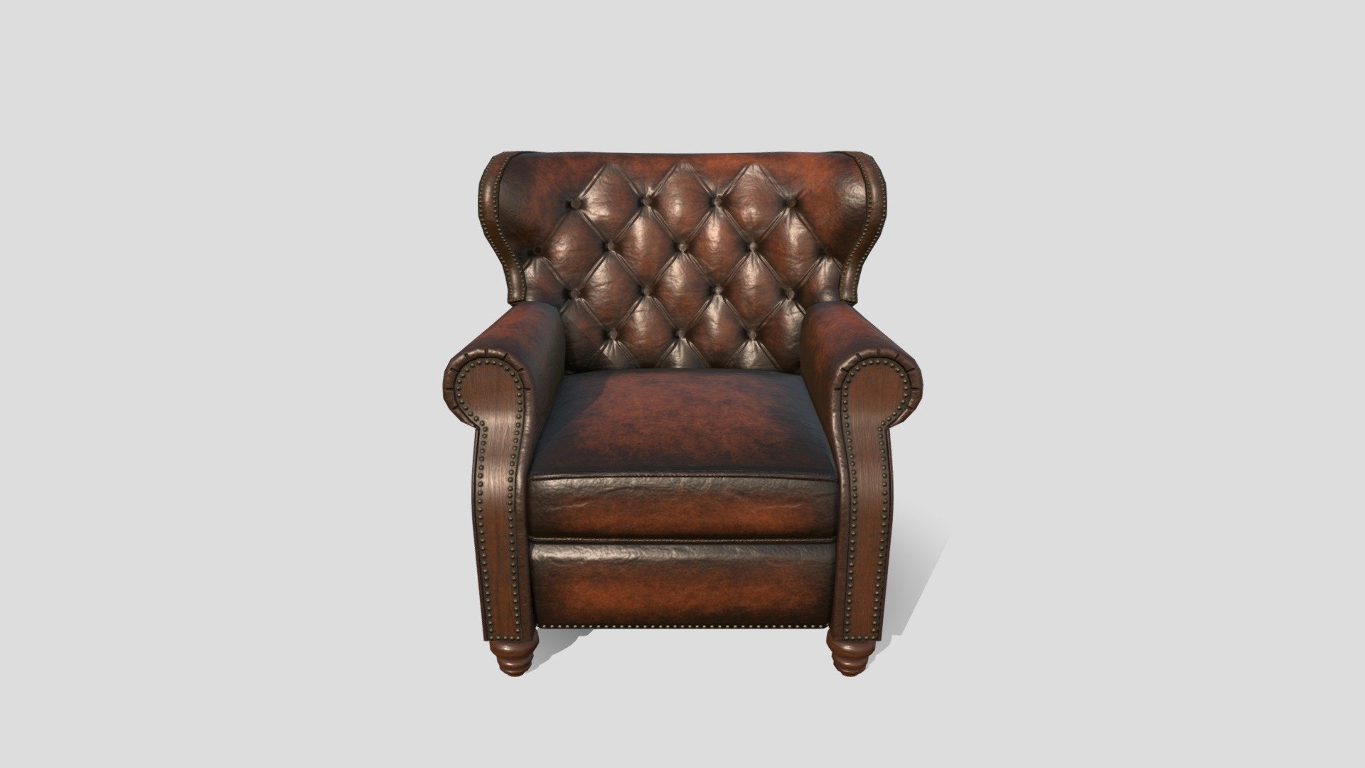 Low-poly model of a beautiful leather armchair 3d model