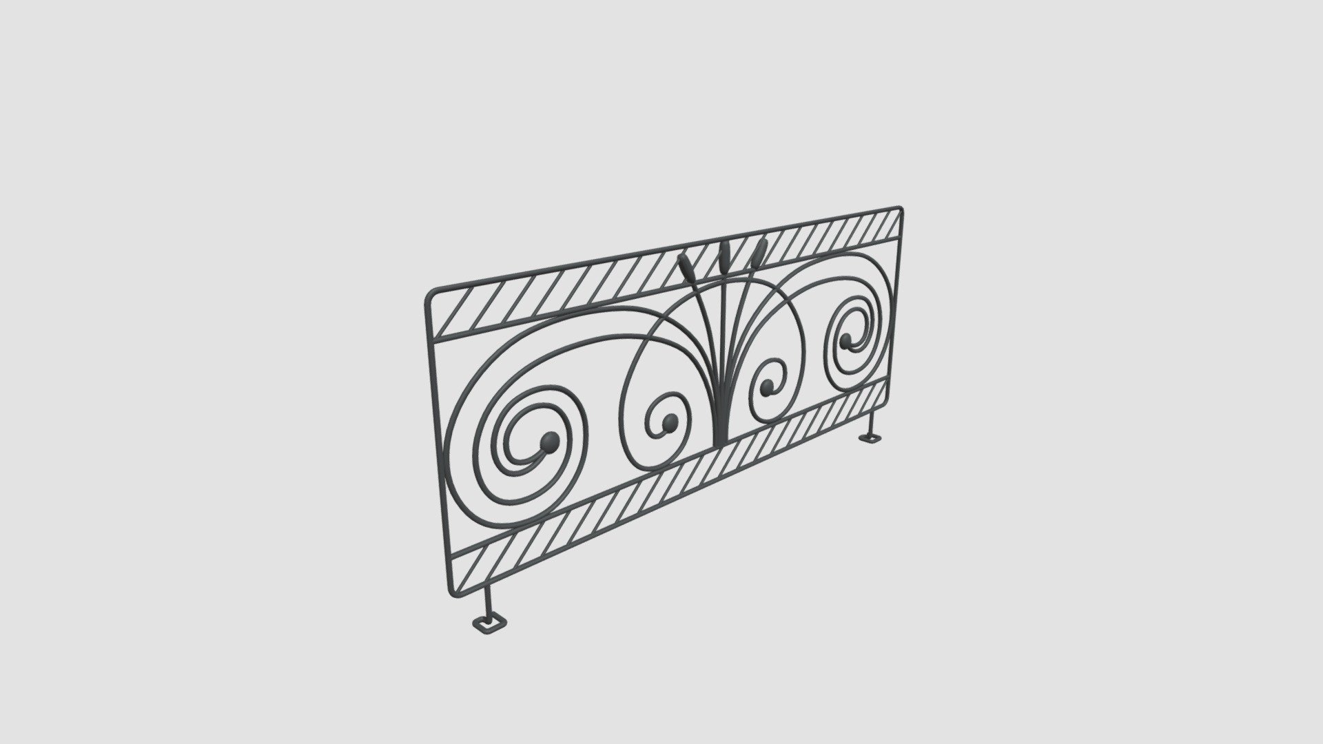 Highly detailed architecture railing with all textures and materials 3d model