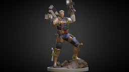 Cable statue marvel, x-men, cable, nathan-summers, askani