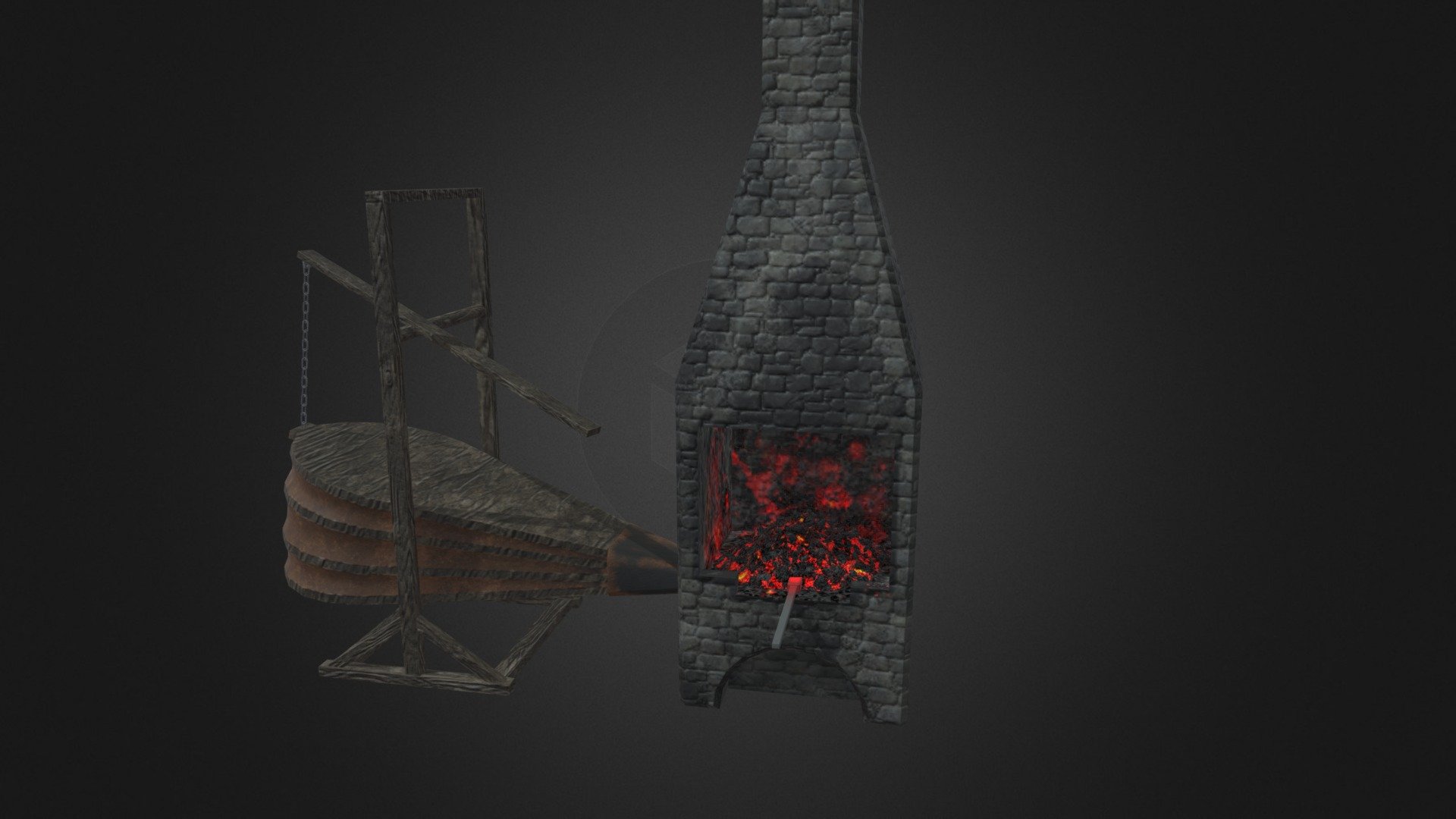These assets were created for the Blacksmith Forge environment 3d model