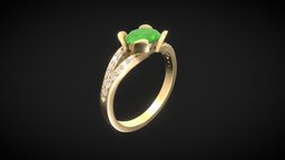 Gold ring with emerald gem ready to 3D PRINT jewellery, jewelry, gem, emerald, elegant, printable, golden, jewelry-3d-stl, gemstones, readytoprint, printable-3d, ring-rings-gold-jewelry-jewelry-3d-stl, diamond-ring, ring-jewelry, printable-model, 3dprint, ring