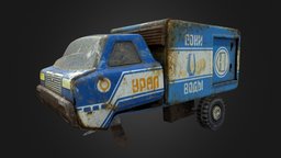 Old USSR Soviet Metal Toy Car URAL Juices Water toy, soviet, rust, vintage, metal, old, ussr, ural, wehicle, uraltruck, photoscan, photogrammetry, car