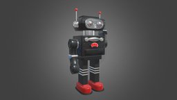 Retro Toy Robot toy, prop, vintage, retro, 1950s, retro-futuristic, toy-robot, futuristic, robot, raygun-gothic, 1950s-robot, 1950s-toy, noai