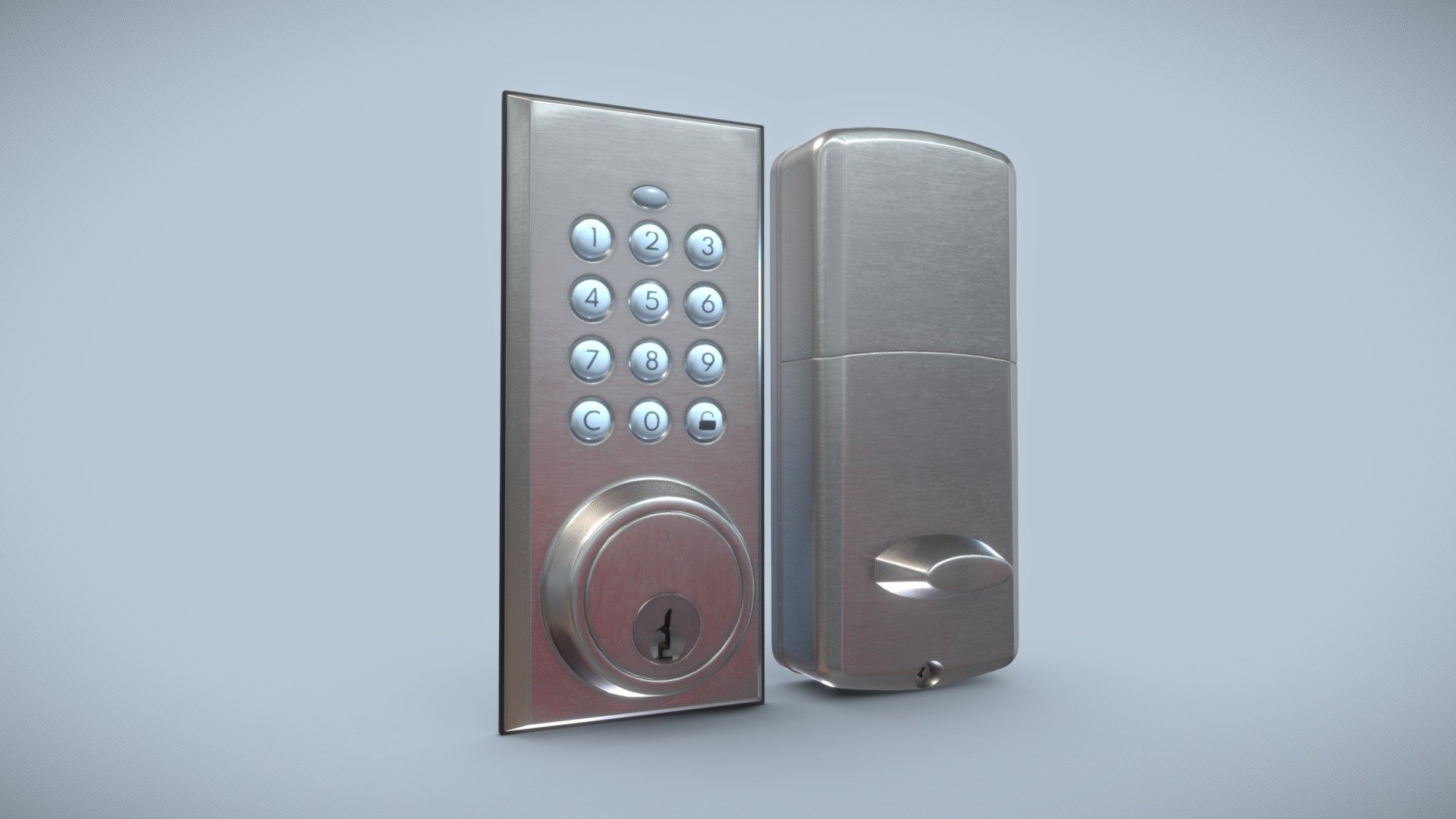 This is a 3D model of an YD Digital Door Lock


Made in Blender 2.9x (Cycles Materials) and Rendering Cycles.
Main rendering made in Blender 2.9 + Cycles using some HDR Environment Textures Images for lighting which is NOT provided in the package!

What does this package include?


2K and 4K Textures (Base Color, Normal Map, Roughness, Ambient Occlusion,Metallic) 

Important notes


File format included - (Blend, FBX, OBJ, MTL, GLTF, PLY, ABC, DAE, STL)
Texture size -  2K and 4K 
Uvs non - overlapping
Polygon: Quads
Centered at 0,0,0
In some formats may be needed to reassign textures and add HDR Environment Textures Images for lighting.
Not lights include 
Renders preview have not post processing
No special plugin needed to open the scene.

If you like my work, please leave your comment and like, it helps me a lot to create new content.
If you have any questions or changes about colors or another thing, you can contact me at  we3domodel@gmail.com - YD Digital  Door Lock - Buy Royalty Free 3D model by We3Do (@giovanny) 3d model