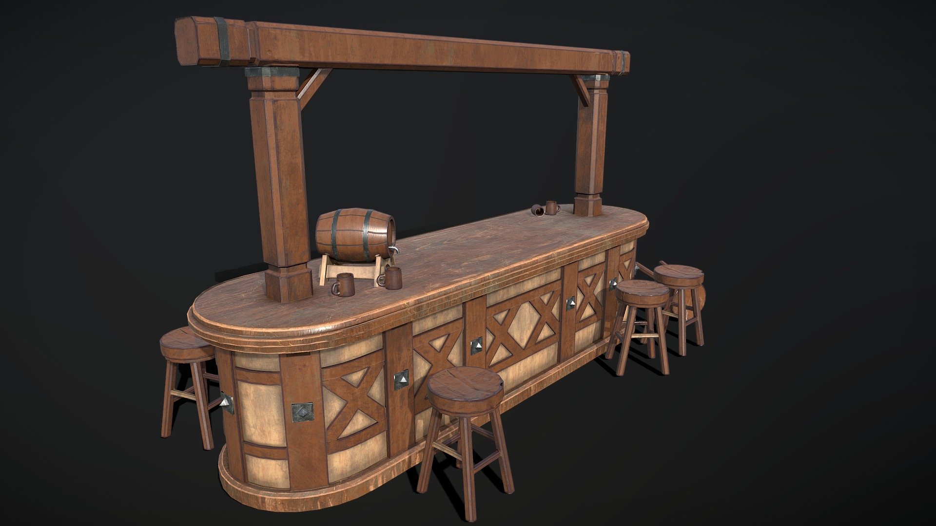 The bar counter is medieval. A great asset for your game.
low poly game assets/ Game ready
4k textures/
Enjoy yourself ))) - Beer_Bar - Download Free 3D model by Viktor_ (@Viktor.Zhuravlev) 3d model