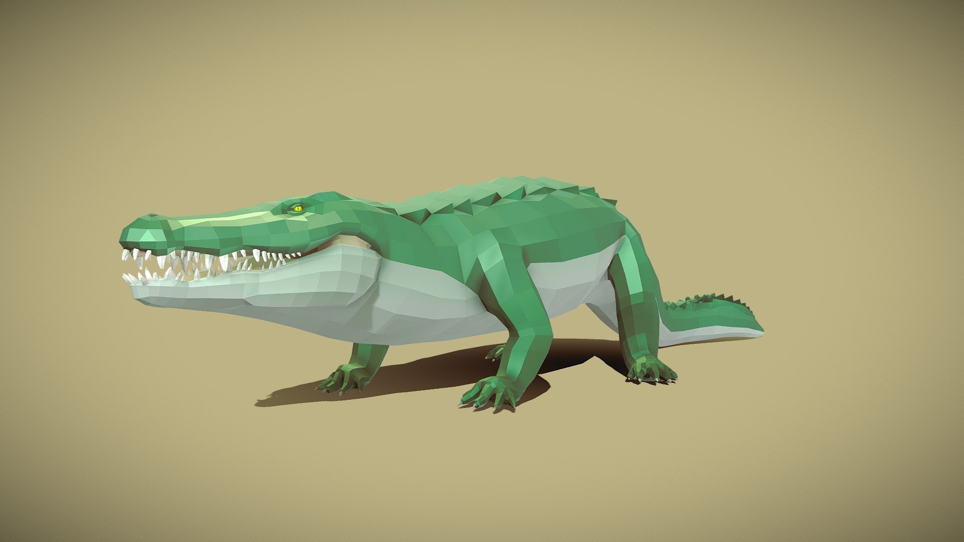 Check the Unity Showcase here:
https://youtu.be/5LiJotr1c2I

Customizable 3D Crocodile with many options including:

AAA Detailed Animations, Textures, Blendshapes and scalable bones to get more unique variants.
Unity Project Inlcuded. Unreal Projet: Soon

Technical details




Number of textures: 9

Blendshapes/Morhps: 15

Texture dimensions: 4K

Polygon count of [Crocodile PA]

Number of meshes: 1(Body)

Rigging: Yes

Animation count: : 74

Animation type list: RootMotion &amp; In Place

UV mapping: Yes, Overlapping

ADDITIONAL LICENSE

The following custom license applies to this asset in addition to the EULA

END USER will be prohibited from using the asset license for the following products:




Creation &amp; Trading of Non-Fungible-Tokens (NFT) and/or use in Blockchain-based projects or products.

Creation of content for Metaverse related and/or Game creation software and products.

3D printing for commercial use.

Remix, transform or build upon the material, and re-sell the modified material.
 - Poly Art Crocodile - Buy Royalty Free 3D model by Malbers Animations (@malbers.shark87) 3d model