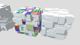 GM x RandomFlow Scatter Cubes scatter, geometrynodes