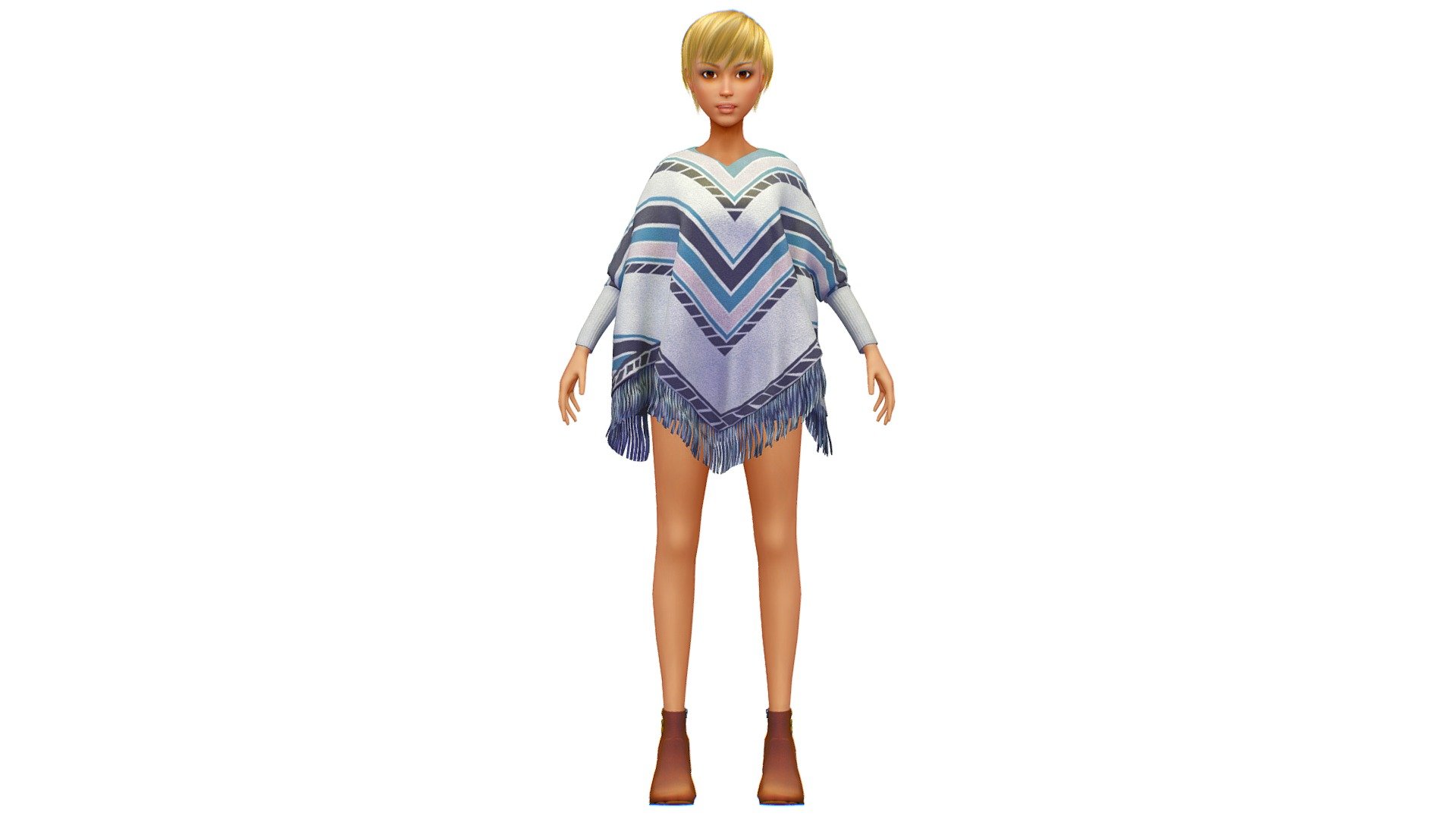 you can combine and match other combinations using the collection: - High Poly Subdivision Boho Poncho Girl - Buy Royalty Free 3D model by Oleg Shuldiakov (@olegshuldiakov) 3d model