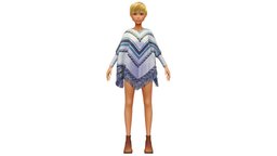 High Poly Subdivision Boho Poncho Girl body, toon, style, dressing, avatar, cloth, scarf, fashion, women, shorts, hipster, clothes, torso, collection, baked, stockings, young, shoes, boots, woman, sweater, casual, cape, poncho, sweatshirt, boho, diffuse-only, plaid, metaverse, tights, hairstyle, baked-textures, outerwear, dressing-room, dressingroom, character, girl, cartoon, textured, "sport", "clothing", "boho-style"