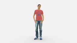 Man in pink shirt 0704 style, shirt, people, fashion, clothes, pink, miniatures, realistic, character, 3dprint, human