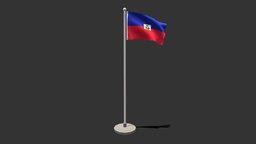 Low Poly Seamless Animated Haiti Flag