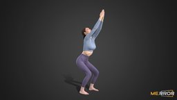 Asian Woman Scan_Posed 20 30K poly body, people, standing, fitness, asian, bodyscan, ar, posed, woman, yoga, stretching, pilates, woman3d, character, photogrammetry, lowpoly, scan, female, human, noai, yogapose