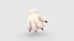 Cartoon sharp white cat claw glove cute, children, clothes, claw, performance, talon, lovely, cosplay, catwoman, paw, acting, charactermodel, lowpolymodel, apparel, garments, handpainted, cartoon, animal, stylized, clothing