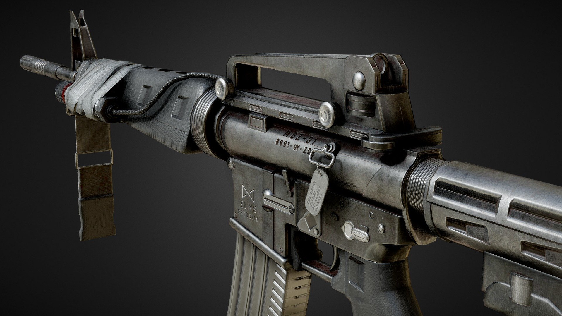 one of my older models that I never got to release, game ready with 4k textures, has some mirrored UV issues and duct tape isnt best looking, other than that an ok model - M16A4 - Buy Royalty Free 3D model by RavenTale_CG 3d model
