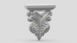 Scroll Corbel 24 stl, room, printing, set, element, luxury, console, architectural, detail, column, module, pack, ornament, molding, cornice, carving, classic, decorative, bracket, capital, decor, print, printable, baroque, classical, kitbash, pearlworks, architecture, 3d, house, decoration, interior, wall, pearlwork