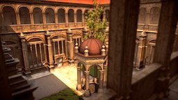 The Cloister of the Kings, Salamanca (Spain) spain, vr, kings, the, convent, cloister, salamanca, processions, architecture, blender, of, church