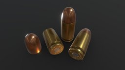 Ammo 9x19mm Parabellum shell, 9mm, bullet, nine, metalic, cartridge, projectile, roughness, parabellum, 9x19mm, pedrosilva, weapon