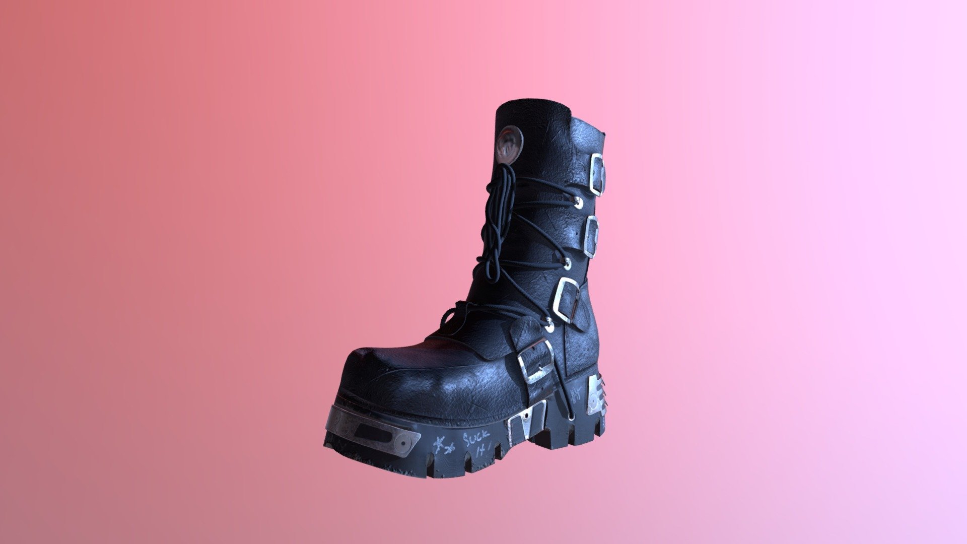 Work in progress of a boot for my Portfolio 4 class 3d model