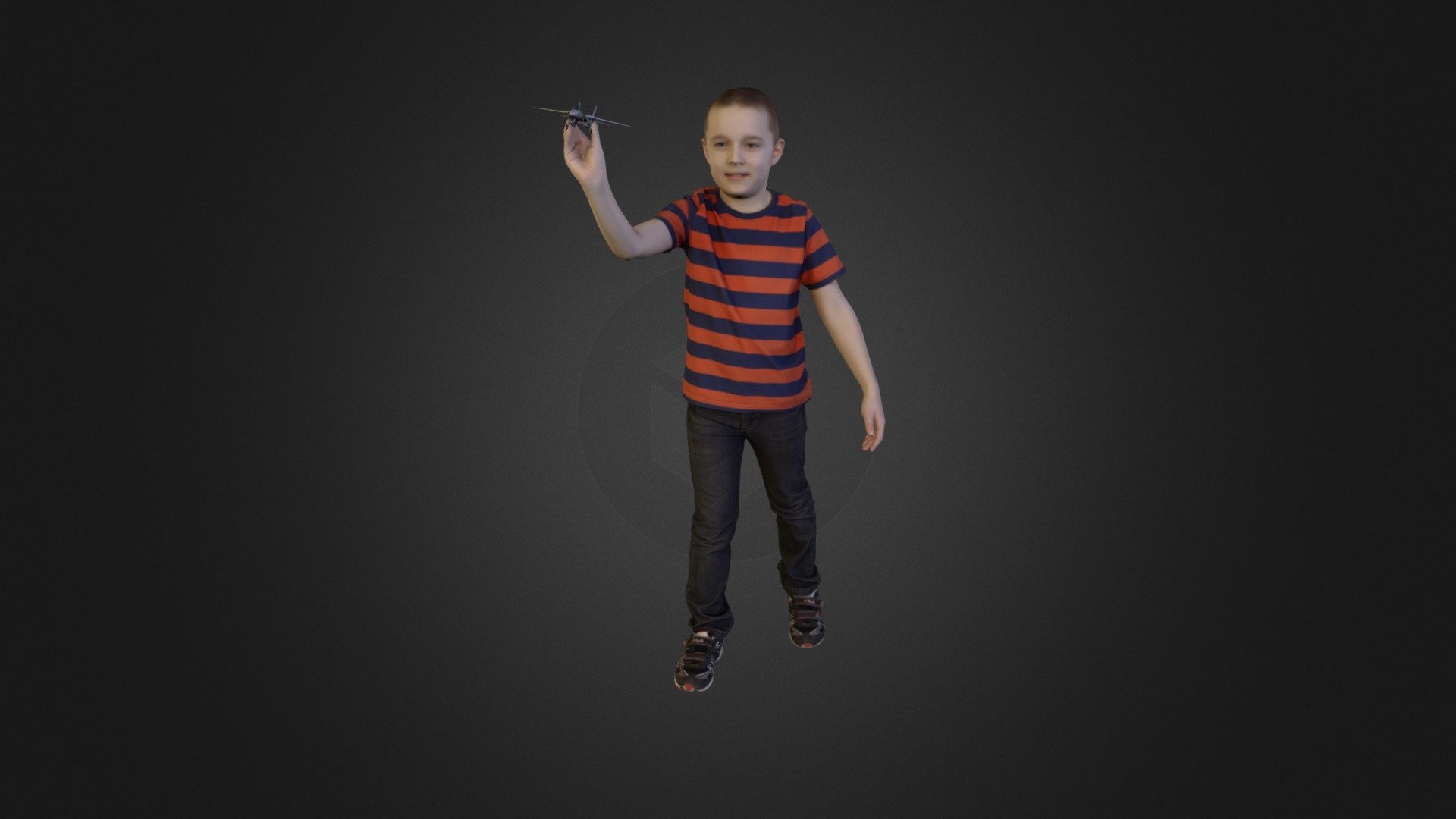 Boy with toy plane playing 
Uploaded with StockCG - CBoy - 3D model by daba 3d model