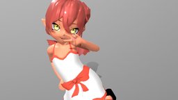 OC to 3D cute, redhead, dress, butt, loli, tan, animegirl, girl, female, anime