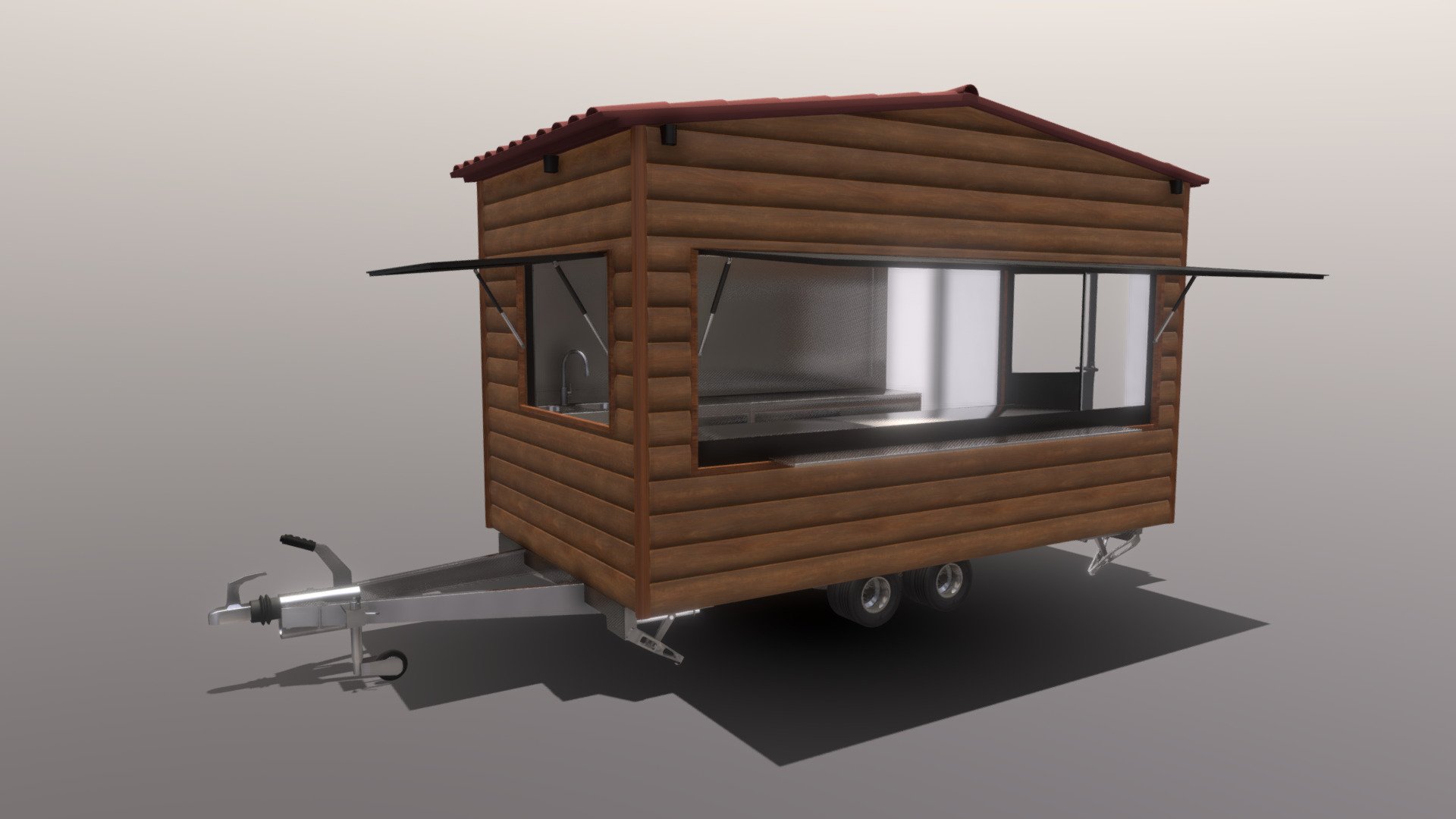 Hello every one! This is our Large food trailer in Traditional category. We are a construction company and we build food trailer such as this! We are based in Larisa, Greece. We construct our food trailers from the beginning and we deliver to our client! You can find more on our page and on our Youtube cahnnel! Enjoy! Page: https://www.kantines.com/en/ Youtube Channel: https://www.youtube.com/channel/UC9tjeUF84Me9ylLlnX4MHTw - Food trailer - wooden covering (4.5m x 2.25m) - 3D model by Kantines.com 3d model