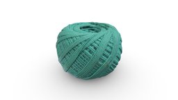 Green Ball of Thread green, cloth, thread, seamstress, photogrammetry, clew, model-315
