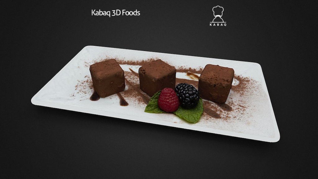 Chocolate Cheese Cake from Vino Laventino - Vino Laventino - Chocolate Cheese Cake - 3D model by Kabaq Augmented Reality Food (@kabaq) 3d model