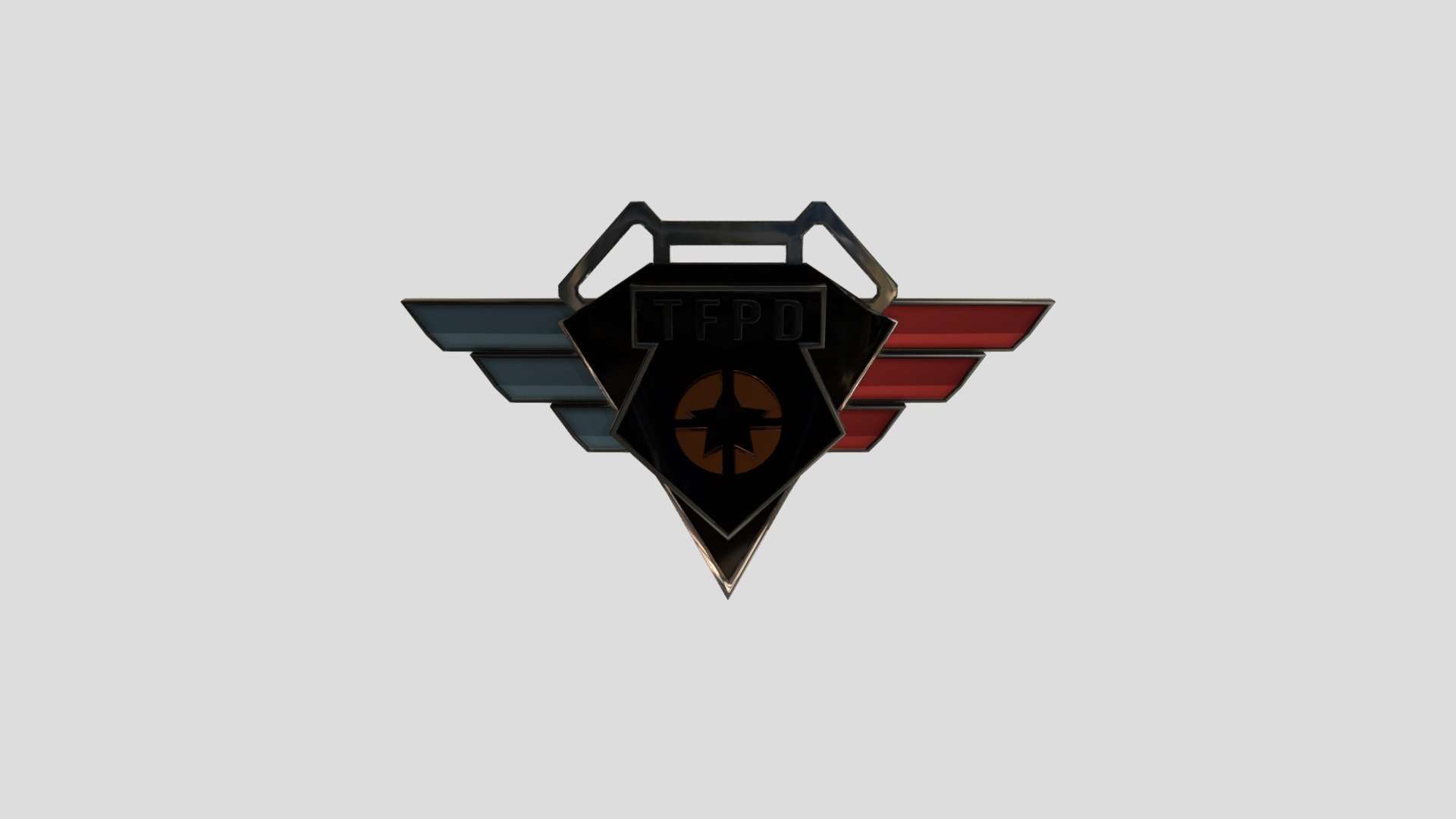 A badge model I made for a TF2 Discord server. 

TFPD (also known as TF2 Swat) is a group made to fight against the TF2 bot invasion that is happening currently, it is based on the original icon of the server which is now replaced with the vector art drawing of this model 3d model