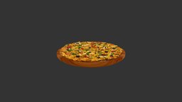 Corn Mushrooms Oliv Pepper Pizza pizza, 3dmodel