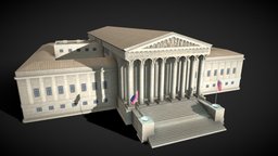 Suprime Court Low poly Game Ready household, columns, architecture, low-poly, pbr, lowpoly, structure, building, gameready, suprimecourt, suprime