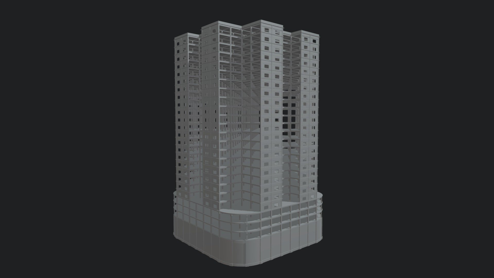 || Structural Framework  SF010
Showcasing My 10th Structural Framework Model.
&ndash;
Presenting the BIM Model in 3D Environment
Structural Notes:
1) 22 - Floors Elevation Structure
2) 3 - Parking Floors
3) Rooftop Open
4) Concrete Material Applied
5) Columns
6) Beams
7) Floors
8) Ceilings
9) Walls

&ndash;
Presenting the BIM Model in three respective views on my CGSociety Profile:
https://amirbaloch.cgsociety.org
&ndash;
General Note:
This is just a concept Structural design and should not be modelled without my permission. Do not use for construction or commercial purpose.
©2020 AMIRBALOCH. All Rights Reserved 3d model